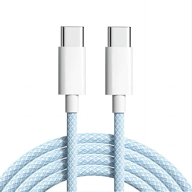 Wholesale High Quality 60W Usb C To Type C Data Charging Type C Cable For Iphone 15 Pro Max Color: Blue Cable Length: 2M