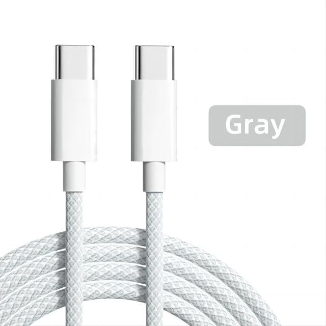 Wholesale High Quality 60W Usb C To Type C Data Charging Type C Cable For Iphone 15 Pro Max Color: Gray Cable Length: 2M